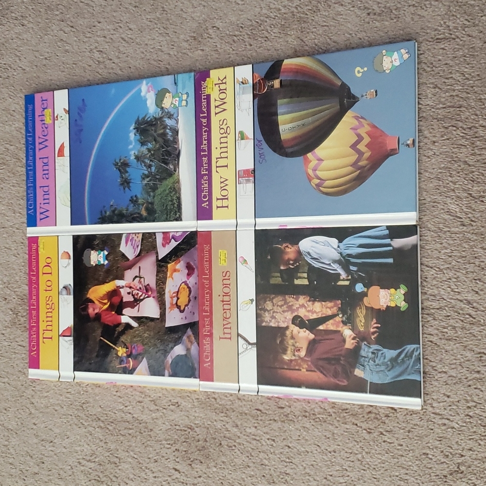 4 science encyclopedias wind & weather, inventions, how things work, things to d